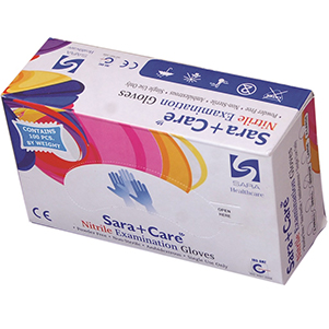 sara care nitrile gloves